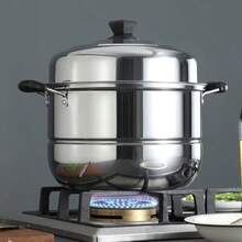 Vaporiza de Acero Inoxidable Gran Capacidad de 2 Niveles Doble de Doble Capa Vaporera Gas Sopa Sopa de de de Acero Inoxidable Pot de 2 Niveles Estufa de Gases de Acero - 711 - Ver 3