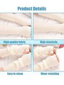 1 pieza Manoplas de punto de unicolor de manga media, prácticas para la protección solar al aire libre en primavera y otoño, elegantes y para los brazos, adecuadas para salidas y picnics diarios. Un regalo pensado para padres, madres y otros familiares y amigos durante Halloween, Navidad, San Valentín.