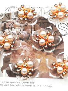 50 piezas de 25mm Apliques de flores de cristal con borde plateado, DIY para joyería, zapatos, ropa, bolsos, regalos