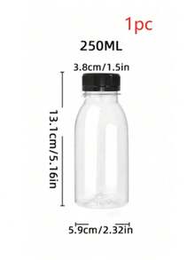 1/3/6个装可重复使用塑料果汁瓶带盖 - 塑料奶昔瓶 - 带盖空饮料容器，适用于冷/热饮、果汁、饮料、水、牛奶、奶昔和其他饮品，含姜（150毫升/200毫升/250毫升/350毫升/500毫升） - 彩色 - 查看 14