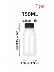 1/3/6个装可重复使用塑料果汁瓶带盖 - 塑料奶昔瓶 - 带盖空饮料容器，适用于冷/热饮、果汁、饮料、水、牛奶、奶昔和其他饮品，含姜（150毫升/200毫升/250毫升/350毫升/500毫升） - 彩色 - 查看 25