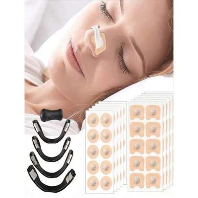 30 piezas Juego de dilatadores magnéticos - Le permite respirar cómodamente y reducir el ronquido, adecuado para hombres y mujeres, fácil de usar, diseño antideslizante, material transpirable, adecuado para dormir, ejercicio y uso diario