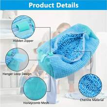 Durable Shoe Washing Bag Suitable For All Shoe Types - Sturdy Polyester Zipper Closure, Plush Lining Interior Protective Laundry Bag, Reusable, Great For Athletic, Sneakers And Casual Shoes