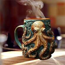 Cthulhu - Inspired Tankard u2013 3D OctopusKraken Beer Mug, Medieval Drinkware Bar, Home, or Game Night, Gothic Fantasy Collector Men - Color C + 12*10*12cm - Ver 6