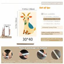 1 gerahmtes/Leinwand Wandkunst, Dinosaurier Tier Thema Dekoration. Badezimmer Wanddekoration. Themen Poster, Schlafzimmer Dekoration, Raumdekoration, Heimdekoration, Ornamente, Winterdekoration für Zuhause, Wanddekoration. Geeignet für Kinderzimmer, Kinderzimmer, Jungen- und Mädchen-Partyräume, Kita-Klassenzimmer Dekoration, wasserfestes Material. Kopfteil Dekorative Tapete, Party Deko Geschenke. Badezimmer Wanddekoration.