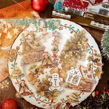 Pachet Creatives 25 de coli/pungă, seria Starlight Christmas Island, autocolante de colaj cu peisaje rafinate în stil Crăciun, rechizite pentru scrapbooking, accesorii pentru caiete, rame foto decorative, huse pentru computer și telefon, pahare cu apă, reviste vechi, penare, autocolante decorative pentru birou, autocolante pentru sezonul de întoarcere la școală, rechizite școlare - Multicolor - Vizualizare 6