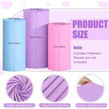 Cylinder Covers Set Of 3 Spandex Cylinder Pedestal Stand Covers Red Cylinder Cover Round Pedestal Cylinder Covers Multicolor Pedestal Cover For Wedding Party Ceremony DecorationKF - D - 查看 3