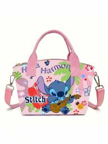 卡通史迪奇收纳包斜挎包 - 休闲单肩包，配有可调节肩带和轻便拉链设计 - 适合日常通勤和生日礼物 - 提供蓝色、粉色和图案款式可选 生日礼物 派对小礼品 - 彩色 - 查看 8