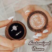 Personalized Wooden Wedding Ring Box With Transparent Acrylic Cover, Customizable Engraved Proposal Ring Box, Gift For Bride, Wedding Ring Holder - Multicolor - View 1