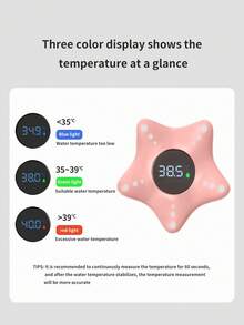 1个婴儿洗澡温度计，自动开关漂浮玩具，水温安全警报，华氏度和摄氏度双显示，适合儿童宝宝生日圣诞节礼物 - 海星 - 查看 5