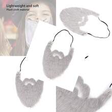 Halloween Party Fake Beard Costume Facial False Beard Male Fake Whisker for Party Supplies Grey - como en la foto - Ver 1