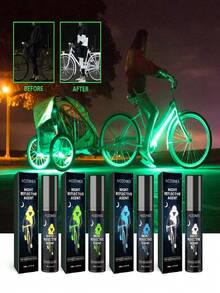 100ml Night Reflective Spray, Suitable For Clothes, Backpacks And Garments, Invisible In Daytime, Emits Bright Glow Under Bicycle, Backpack And Clothing Front Lights, Waterproof And Flexible, Enhances Nighttime Visibility, Provides Super Bright Spray Protection For Jackets And Helmets, Long-Lasting And Durable, Water-Based Formula.