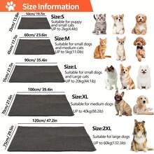 Almohadilla térmica para mascotas de varios tamaños - No se necesita electricidad, con resistencia física al frío, lavable a máquina y extraíble, fácil de limpiar, suave y cómoda, adecuada como cama/alfombra para mascotas en interiores/exteriores en clima frío - Gris - Ver 2