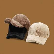 1pc Winter Warm Faux Wool Velvet Hat - Adjustable Beanie For Outdoor Sports & Christmas, Soft Solid Color Casual Cap (Black/Beige/White/Khaki), Winter Hat, Festive Headwear, Cozy Headgear - Multicolor - View 3
