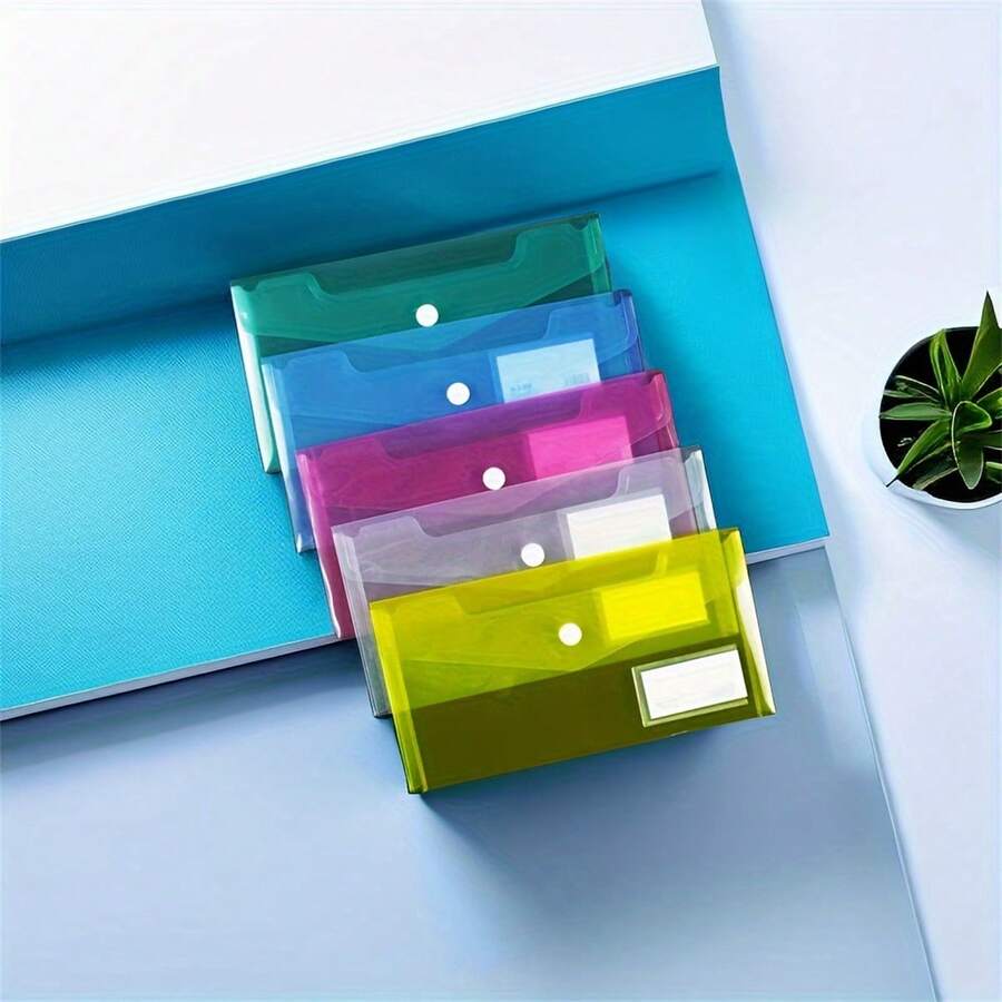 4 wytrzymałe kieszenie na dokumenty – wodoodporne, przezroczyste torby do przechowywania z etykietami ułatwiającymi identyfikację