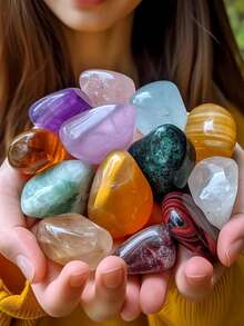 鱼缸装饰石，抛光水晶石，绿玛瑙，玫瑰石英，粉水晶等，50克天然水晶鱼缸，水族箱装饰，彩色鱼缸装饰石1件