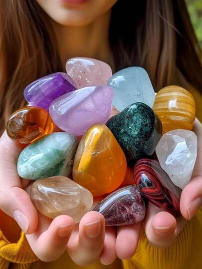 Fish Tank Decorations Stone, Polished Crystal Stone, Green Agate, Rose Quartz, Pink Crystal, And More, 50g Natural Crystal Fish Tank, Aquarium Decorations, Colorful Fish Tank Decorations Stone 1pc