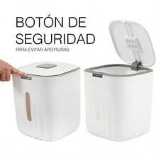 Contenedor para Alimento de Mascotas 5 Litros para Croquetas Plstico Resistente con Tapa Hermtica Color Beige - Beis - Ver 7