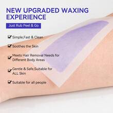 30 Sheets/60 Wax Strips For Facial Hair Removal - Gentle & Effective, Painless Waxing Kit For Smooth Skin - 薰衣草 - 查看 6