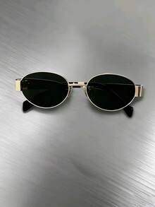 1/2 Pcs Of Women's Metal Frame Oval/Polygonal Fashion Glasses, Suitable For Daily Use And Outdoor Activities