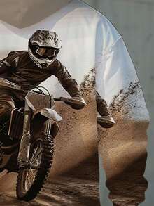 Ombre Gradient Men's Spring/Autumn Hoodie, Racing Print Men's Casual Plus Size Long Sleeve Sweatshirt, Versatile Plus Size Men's Hoodie For Workout, Gym, Casual Gathering