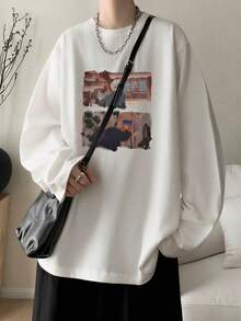 Domestic Shipping | Next-Day Delivery | 200g Heavyweight T-Shirt | Long Sleeve | Short Sleeve | Stand Out With A Bold Print! Perfect For Dates Or Everyday Wear, This 100% Cotton T-Shirt Is Perfect For All Seasons. - 白色 - 查看 1