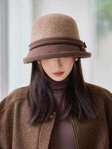 1pc Women's L Size Casual Bohemian Party Cute Elegant Retro Street Brushed Bucket Hat, Fashion Versatile Petite Bucket Hat Suitable For Daily Commute, Camping, Travel, Hiking, Theme Park, Cafe, Farm, Party, Photo Shoot, Autumn/Winter - Multicolor - View 5