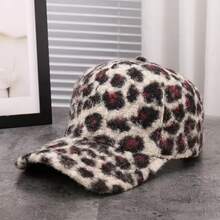 1 pezzo Berretto da baseball unisex in finta pelliccia con stampa leopardata, adatto per uso quotidiano, all'aperto, per strada, per feste