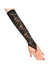 1Pair Lace Fingerless Gloves Elbow Length Bridal Wedding Arm Sleeves Opera Gloves For Bride And Women - Multicolor - View 6