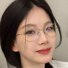 1 Piece Women's Ultra-Light Fashion Eyewear Frame - Gold Wire Thin Edge, New Cat Eye Design,  For Computer & Electronic Devices, High-End Oval Frame, IWD 2026 Special, Women's Day Gift For Mom, Gift For Girlfriend, Goddess Day Beauty Gift, Ladies Fashion Gift, Best Gift Choice, Limited Edition, 2026 Exclusive, Premium Quality, Fast Shipping, Top Rated, Gift Ready - 銀色 - 查看 2