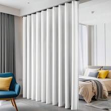 Room Partition Curtains, Track Curtains With Hooks For Blackout Ceiling, Home Decor Living Room Curtains, Perfect For Ceiling-Mounted Track Curtains, Room Partitions For Wall Separation, Suitable For Privacy Curtains In Bedrooms And Living Rooms (Note: Curtain Set Does Not Include Track, Available In White, Beige, Light Gray, Dark Gray, Black). - trắng - Xem 14