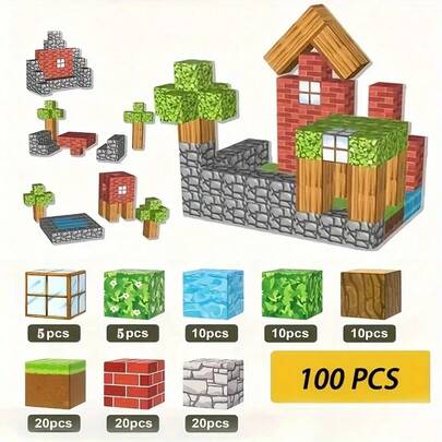 Bloques de construcción magnéticos de extremo abierto - Fáciles de ensamblar, colores vibrantes, juguete creativo para inspirar la imaginación | Divertido y duradero, bloques magnéticos extra grandes, cubos magnéticos hechos a mano