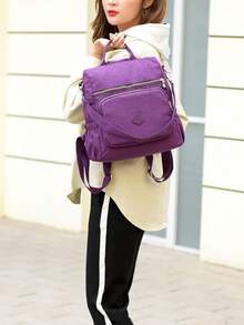 Ba lô nylon chống trộm, ví nữ, túi thời trang đa năng hàng ngày, túi du lịch nhẹ với nhiều ngăn, ba lô tối giản dung tích lớn, ba lô tiện dụng, phù hợp cho học sinh, y tá, giáo viên, chuyên gia kinh doanh, du lịch, đi làm, mua sắm, văn phòng, hẹn hò, leo núi, đào tạo, công việc, quà sinh nhật, quà ngày lễ, ba lô - Nhiều màu - Xem 10