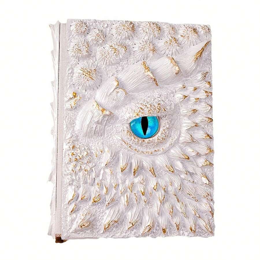 1 3D Embossed Dragon Eye Embossed Dragon Diary Writing Notebook Men/Women Handmade Travel Diary Notebook | Dragon Lover| Fantasy Creative Notebook Blank Paper 120 Sheets 240 Pages 1050g
