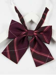 1 Stück modischer JK Kragen karierter Streifen Fliege; Damen Fliege japanischer Campus Internet-Star flacher Kragen Fliege geeignet für Männer und Frauen für Feiertage, täglichen Gebrauch, exquisites Halloween, Weihnachts-, Erntedank-Geschenk, Geburtstagsgeschenk