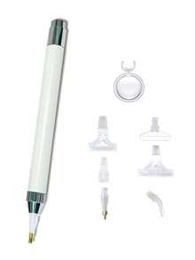 Glowing Diamond Brush With Magnifying Glass And 5 Shapes Of Pen Tips, Multi-Function DIY Hand Tools, Ergonomic Grip Design, Plastic/Aluminum Alloy Material, A Variety Of Colors To Choose From