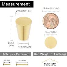 QogriSun 5Pack Solid Brass Cabinet Knobs for Drawer Dresser 0.8Inch Diameter Gold Cone Drawer Knobs Pulls Suitable for Kitchen Cabinets Shoe Book and Decorative Furniture Hardware QSCN23GDB - Paquete de 5 - Ver 3