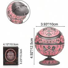 Windproof Ashtray With Lid Cigarettes Metal Portable Ashtray Odor Eliminator Indoor Outdoor Hand Stamped Pattern With Fancy Men WomenJade White - Gold