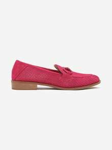 Mocasines de piel con suela interior - Morado Violeta - Ver 3