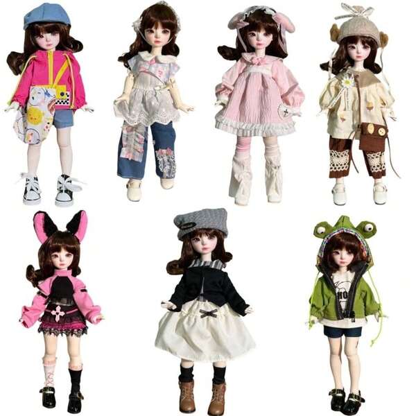 Sweet 1/6 BJD 30cm Doll BJD Doll Clothing Handmade DIY Princess Skirt Set Replace 30cm Doll Clothes Cotton Doll
