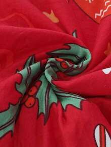 1pc Milk Silk High Backrest Chair Cover, Christmas Gloves, Cake, Candy Cane, Lollipop, Christmas Gift, Pine Cone, Modern Polyester Stretch Dustproof Slipcover For Living Room, Dining Room, Bedroom, All Season, Christmas Chair Cover