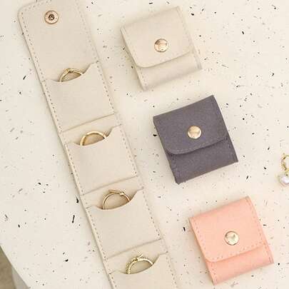 Mini Travel Jewelry Organizer Bag With Buckle, Multi-Compartment Foldable Design Perfect For Necklaces, Earrings, Rings, And Bracelets - Ideal For Weekend Getaways, Vacations, And Everyday Use, Stylish And Functional Accessory For Fashion Lovers, Perfect Gift For Birthdays, Anniversaries, And Holidays, Keep Your Jewelry Easily Accessible, Lightweight And Portable For On-The-Go Convenience, And Chic Storage Solution For All Your Precious Accessories.