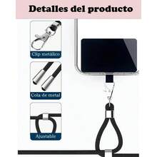 3 Piezas Strap Para Celular, Tres Correas Ajustables En Rosa, Materiales De Alta Calidad, Gris Y Negro, 160,  Y Cmodo, Para Uso Diario Y Actividades Al Aire Libre - inicial - Ver 4