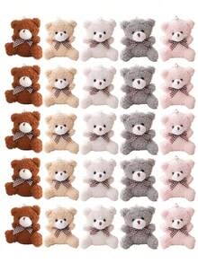 1pc/2pcs/5pcs/10pcs Mini Plush Bear Toys, Small Plush Bear Cute Soft Plush Animal Toy Gifts, Suitable For DIY Key Chain Birthday Baby Shower Wedding Party Gifts. - Multicolor - View 2