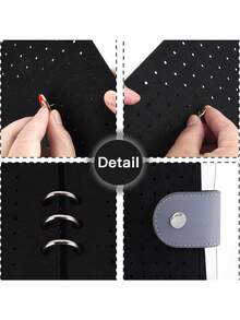1pc Pin Collection Display Book - Portable Pin Storage Book, 8 Pages 350 Holes Storage Display Book, Portable Felt Storage Book, With Holes, Storage Solution, Jewelry Roll. - Multicolor - View 6