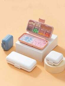 Portable Pill Storage Box Moisture Proof Pill Organizer For Men And Women Travel Essentials Cruise Essentials Dorm Essentials Daily Pill Box To Hold Vitamin Medicine Medication And Supplement PP Pill Container First Kit Medical Bag For Travel Home Camping Outdoor Hiking Hunting Back To School - Multicolor - View 3