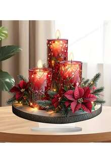 Bohemian Acrylic Christmas Candle Holder, Inspiring Desktop Decor, Suitable For Home And Holiday Atmosphere, Christmas Decoration