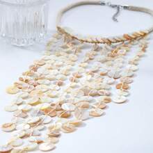 1PC New Tassel Handwoven Ocean Beach Vacation Style Multi-Layer Necklace For Women Simple Fashion - 60-0756 白色 - 查看 5
