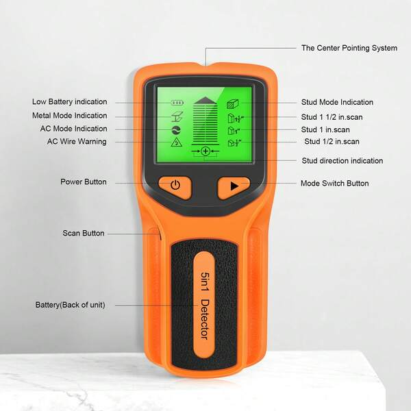 Wall Stud Finder, Precise Locator With No Blind Spots. Multi-Function Wall Scanner, Accurate Detection, Wide Applicable Range. Make Drilling Safer With AC Warning. Wall Detector Can Detect Hidden Metal, Wood Beams And Live Wires In Walls, Ceilings And Floors, For Metal, Wood And Live Wire Detection