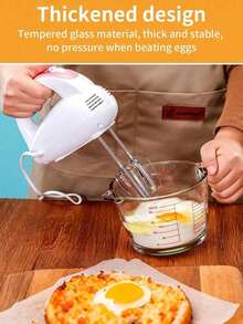 1pc Heat-Resistant Glass Measuring Cup With Precise Markings And Handle, Multipurpose Large Capacity Stackable Storage, Suitable For Coffee, Eagle Beak Design For Easy Pouring, Transparent Container Baking Measuring Tool, Multifunctional Kitchen Utensil For Baking, Milk, Water And Flour - Transparent - View 7